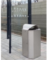 SN-350 large capacity Litter Bin made of stainless steel at a bus stop
