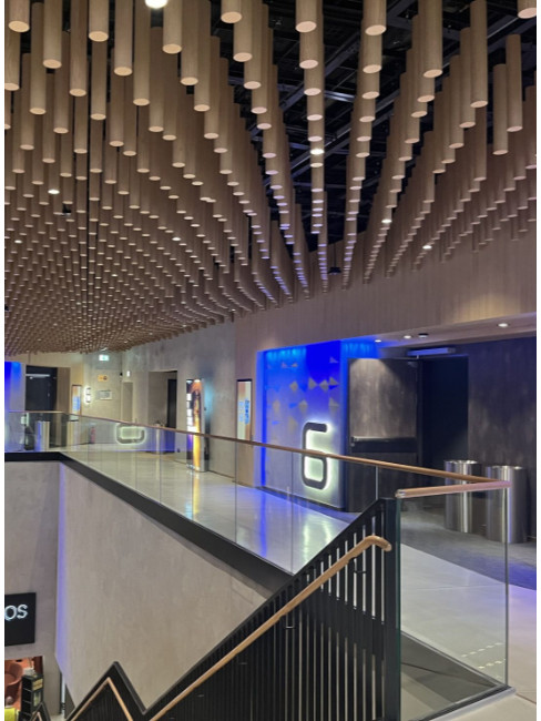 Litter bin made of stainless steel SN-340 in cinema