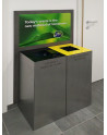 SN-241 Litter Bin made of powdercoated galvanised steel with vinyl cut lettering and colour coded tops