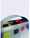coloured funnel inserts and vinyl die cut lettering for to support better separation