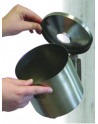 easy emptying by tilting the body and top on hinges