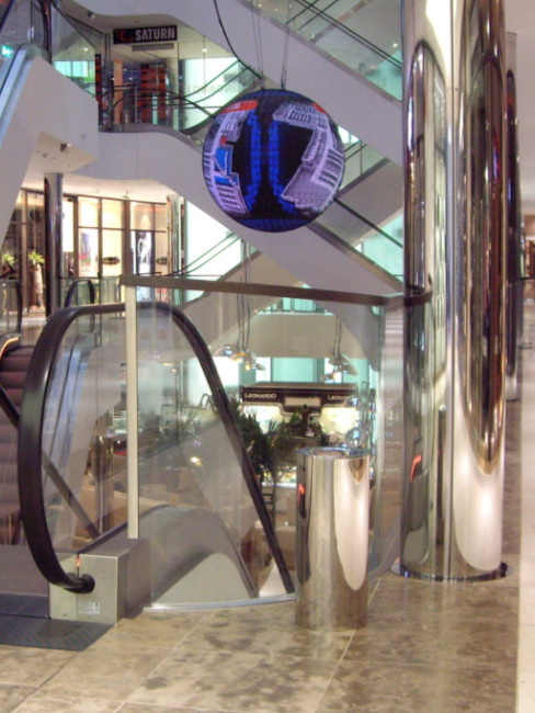 SN-320 Abfallbehälter mit Trichteraufsatzin Edelstahl poliert als Sonderausführung