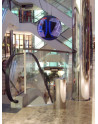 SN-320 Litter Bin with funnel top in polished stainless steel by customer specification