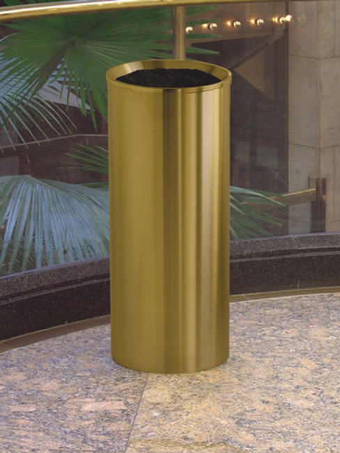 SNH-115 in 255x600 mm, Standascher in Edelstahl geschliffen und messingfarbig antik gefärbt und klar beschichtet