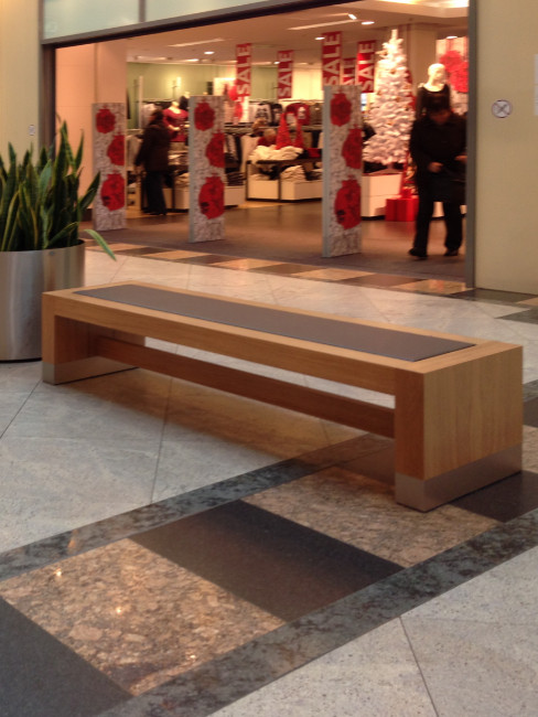 Sitzbank ANDANTE Buche, mit Sitzauflage aus Leder