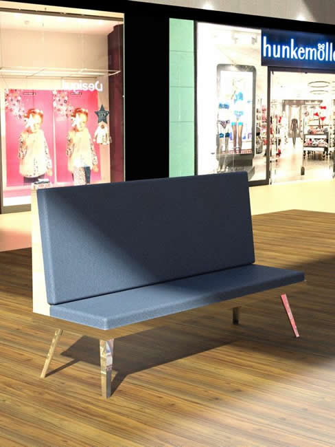 upholstered Bench DURAL with high back rest