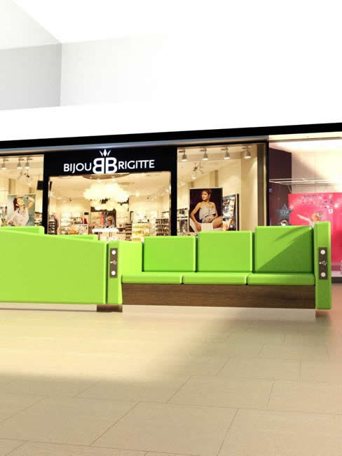 LEGATO 3-seater Sofabench with USB service module