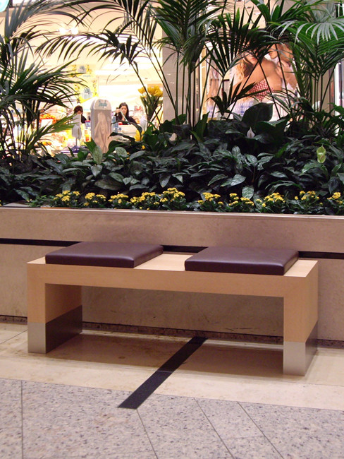 Sitzbank ANDANTE Buche, mit Sitzauflage aus gepolstertem Kunstleder