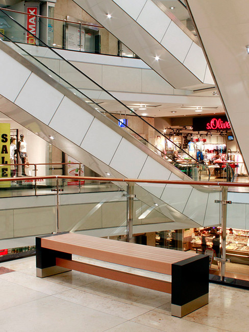 Sitzbank ANDANTE Buche, mit genuteter Sitzauflage, Füße aus MDF schwarz