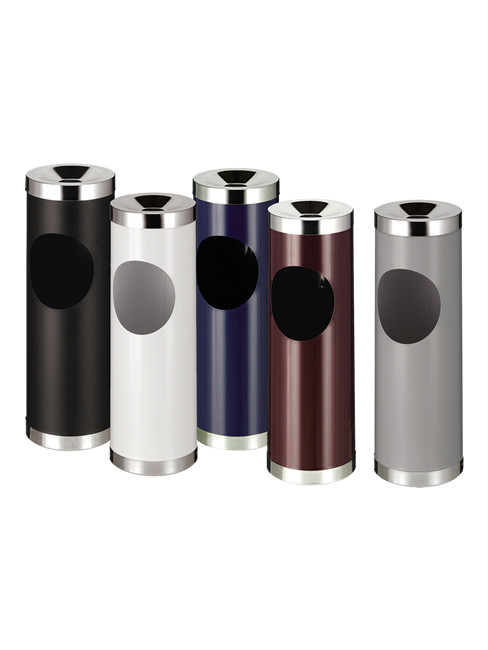 Standascher Abfallbehälter SINUR aus lackiertem Stahlblech