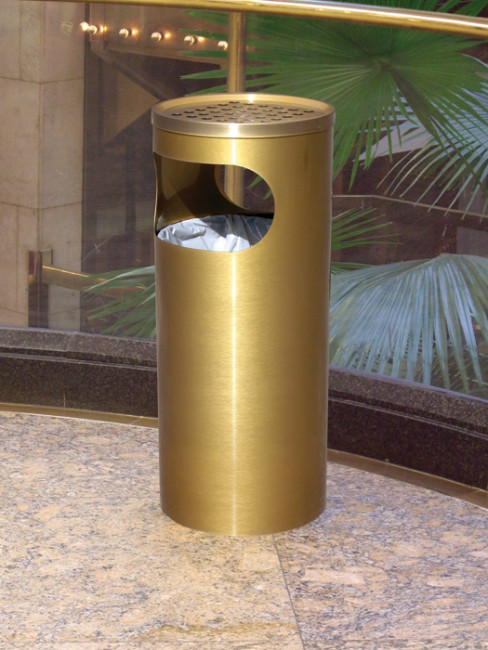 SN-140 Standascher und Abfallbehälter mit spezieller Beschichtung in Messing Antik