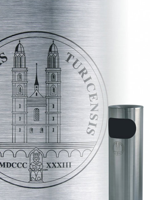 Ätzdruck auf zylindrischem Körper