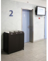 SN-273 Litter Separation Unit with 3 sections made of pre-galvanised steel and powder coated in white with castors
