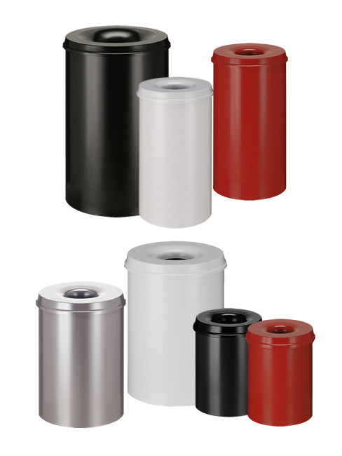 Litter Bin painted steel with funnel top