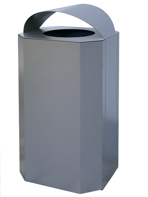 SN-350 Abfallbehälter aus Edelstahl oder Stahl mit Dach für Aussenbereiche