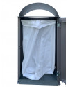 SN-350  Large Capacity Outdoor Litter Bin made of stainless or powder coated steel with bad holder and drip-tray
