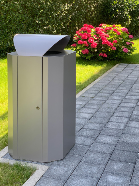 Large Capacity Outdoor Litter Bin made of powder coated steel SN-350 and SN-351