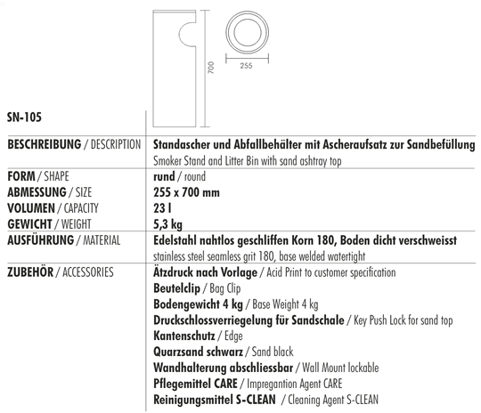 Technische Daten/Technical Data SN-105