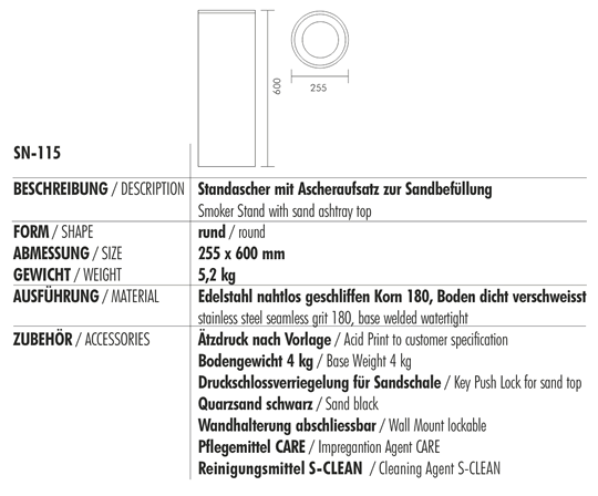 Technische Daten/Technical Data SN-115