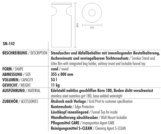 Technische Daten/Technical Data SN-142