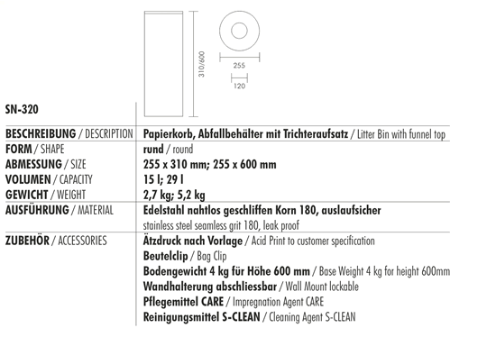 Technische Daten/Technical Data SN-320