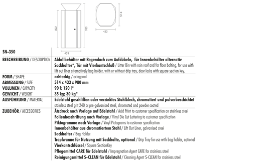 Technische Daten/Technical Data SN-350